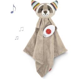 Security Baby Blanket Plush Lovey Snuggler with Soothing Music & Sounds, Cry Sensor, Super Soft Sensory Blanket, Machine Washable, Baby Gift for Unisex Infants Robin The Raccoon by Zazu Kids