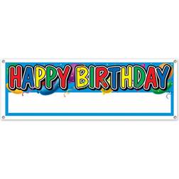 Beistle Multicolor Customizable Happy Birthday Banner-1 Pc