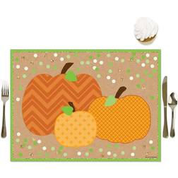 Big Pumpkin Patch Party Table Decorations Fall Halloween or Thanksgiving Party Placemats Set of 16