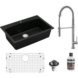 Karran All in One Drop-In Quartz Composite 1-Hole Single Bowl Kitchen Sink