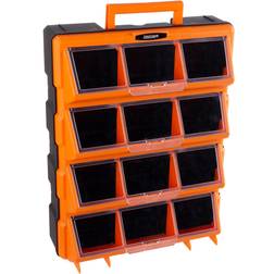 Stalwart 14.25 in. Plastic Storage Drawers 12-Bin Screw Organizer Craft Cabinet for Hardware, Black