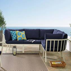 modway Riverside Collection EEI-3789-WHI-NAV Outdoor Sofa