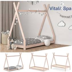 VITALISPA Kinderbett TIPI Hausbett natur Bett Kinderhaus