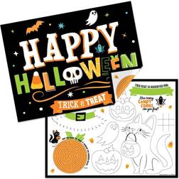 Jack-O -Lantern Halloween Paper Kids Halloween Party Coloring Sheets Activity Placemats Set of 16