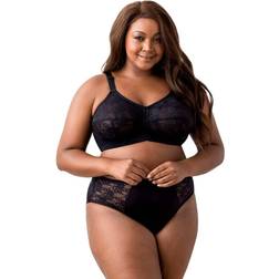 Elila Embroidered Microfiber Wire-Free Bra Black