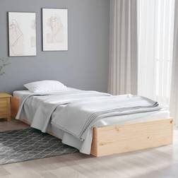 vidaXL brown, 90 Solid Wood Bed Frame Sängram