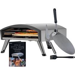 Deco Chef Gas Pizza Oven Collapsable Hassle-Free Self-Rotating Baking Stone