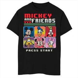 Fifth Sun Boy's Mickey & Friends Press Start Video Game T-shirt - Black