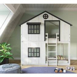 Child Craft Modern Farmhouse Twin Over Twin Bunk Bed