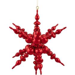 Northlight Shiny Red 3D Sunburst Snowflake Commercial Christmas Ornament Decoration