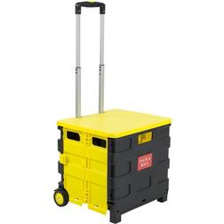 Mount-It! Rolling Utility Cart with Lid and Wheels, 55 Lbs Capacity Yellow