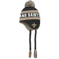 Outerstuff Preschool Black/Gold New Orleans Saints Jacquard Tassel Knit Hat with Pom