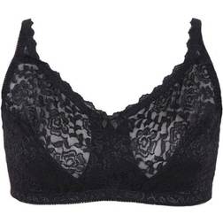 Yours Hi Shine Lace Non-Padded Non-Wired Full Cup Bra - Black