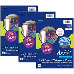 Pacon PAC4926-3 Art 1st Gold Frame Watercolor Paper Pack of 3