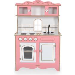 Moni Kinder-Holzküche Rosey CG39, Herd, Backofen, Spülbecken, Küchenutensilien rosa