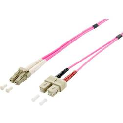Equip LC/SC Fiber Optic Patch Cable, OM4, 0.5m