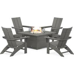 Polywood Modern Adirondack Outdoor Lounge Set