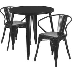 Flash Furniture CH51090TH Collection CH-51090TH-2-18ARM-BK-GG Patio Dining Set