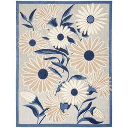 Nourison Aloha Bold Floral White, Gray, Blue, Black