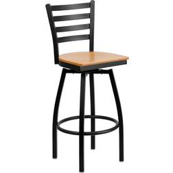 Flash Furniture XU-6F8B-LADSWVL-NATW-GG HERCULES Series Bar Stool