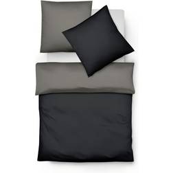 Fleuresse Lech W Wendebettwsche-Set Flanell Überdecke Schwarz, Grau (200x)