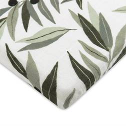 Babyletto Organic Cotton Muslin All-Stages Bassinet Sheet In Olive Branch