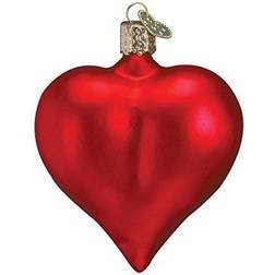 Old World Christmas Large Matte Heart Blown Christmas Tree Ornament