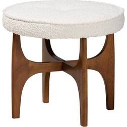 Baxton Studio Ottomans White/Walnut Foot Stool