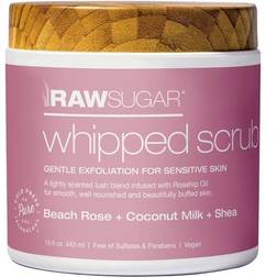 Raw Sugar Whipped Scrub for Sensitive Skin Beach Rose + Coconut Milk + Shea 15fl oz