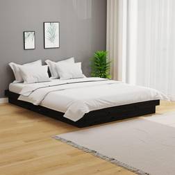 vidaXL black, 140 Solid Wood Pine Bed Frame Sängram