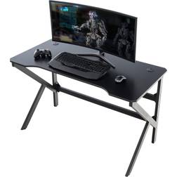 CLP Gaming-Tisch Lewiston I Schreibtisch Mit LED-Beleuchtung I Carbon-Optik