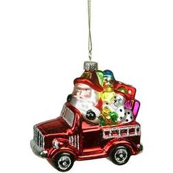 Northlight 4" Fire Truck With Santa & Presents Christmas Tree Ornament