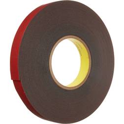 3M Black Double-Sided Acrylic Foam Tape: 7/8" Wide, 20 yd Long, mil Thick, Acrylic Adhesive Continuous Roll