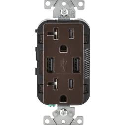 Leviton 20A 125V Brown Combination Duplex Receptacle/Outlet