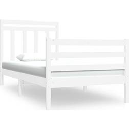 vidaXL white, 90 Solid Wood Bed Frame Super Bed Sängram