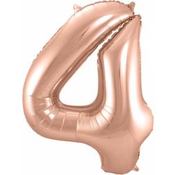 Horror-Shop Folienballon Folienballon Zahl 4 Rose Gold als Geburtstagsdekor