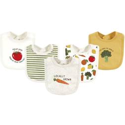Touched By Nature Unisex Organic Cotton Bibs, Happy Veggies, One Size
