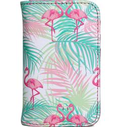 Buxton Flamingo Printed Vegan Leather Snap Card Case