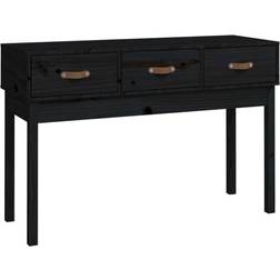 vidaXL Black, 114 Solid Pine Console Table