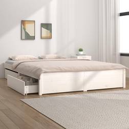 vidaXL white, 200 Bed Frame with Drawers