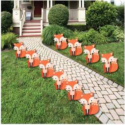 Fox Lawn Decor Outdoor Baby Shower or Birthday Party Yard Decor 10 Piece Orange