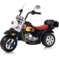 Chipolino Kinder Elektromotorrad Chopper Hupe Gepäckträger Pedal Frontlicht schwarz