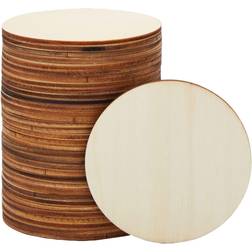 Juvale 36 Pack Unfinished Wood Circles for Crafts, 3 Inch Round Wooden Cutouts for DIY Projects
