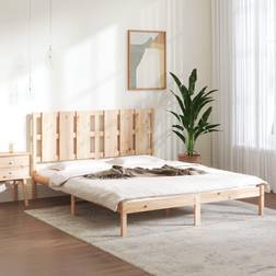 vidaXL brown, 160 Solid Wood Pine Bed Frame Bedstead Sängram