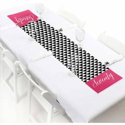 Big Dot of Happiness Chic 70th Birthday Pink Black and Gold Petite Party Paper Table Runner 12 x 60 inches