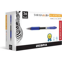 Zebra PEN CORP. Sarasa Retractable Gel Pen Blue Ink Medium 36/Pack 46236
