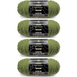 Arteza 100% Worsted Acrylic Yarn 4-Pack Mossy