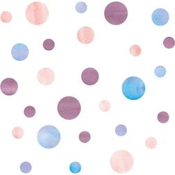 Walplus Watercolour Circles Purple Pink & Blue Peel and Stick Decals 24.81