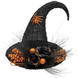 Northlight Tinsel Witch's Hat with Glittered Roses Decoration