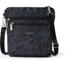 Baggallini Damen Moderne Umhängetasche mit Taschen, Midnight Blossom, Einheitsgröße